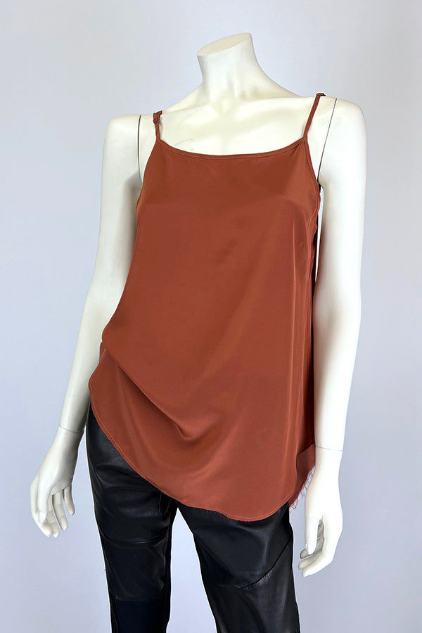 Rust Color Cami Amano Rust Silk Cami with adjustable straps | Aniseed Boutique