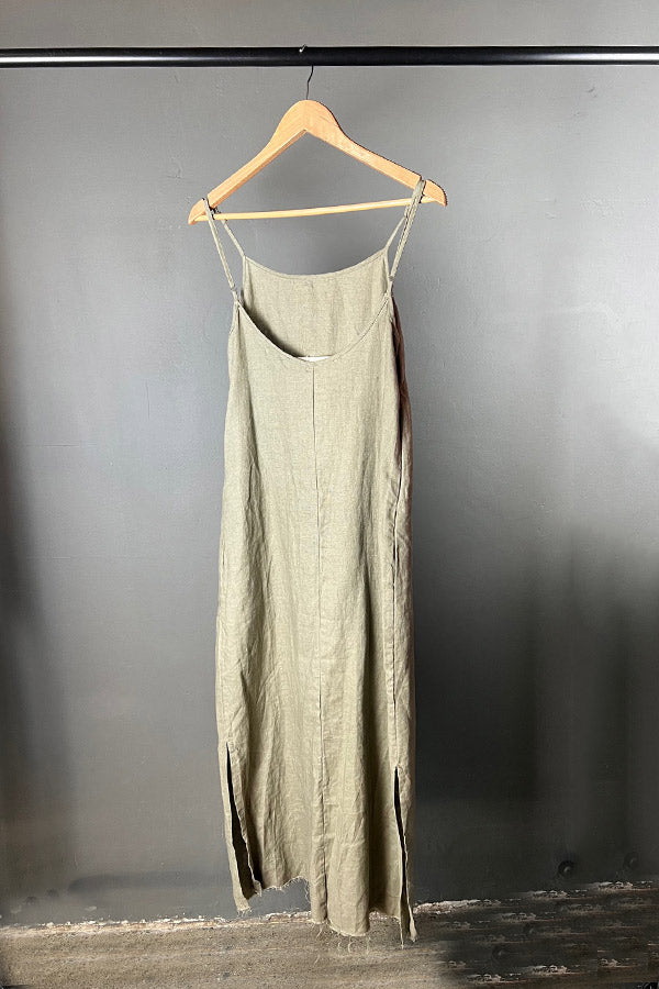 Amano Sage Linen Camisole Dress with Adjustable Straps