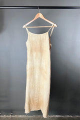 Amano Tea-Stained Linen Camisole Dress with Adjustable Straps