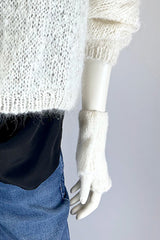 Amano White Chunky Alpaca Fingerless Mittens