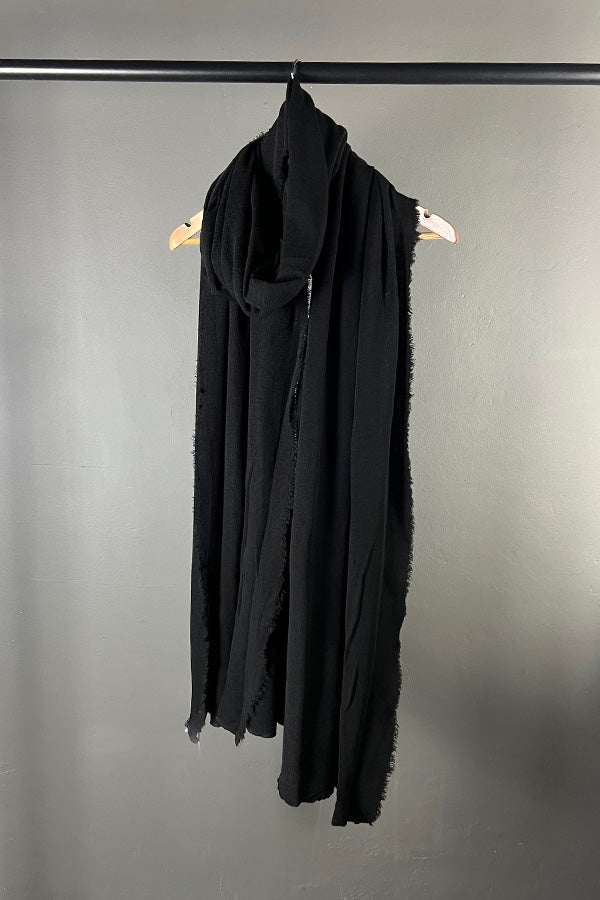 By Basic Large Wrap Merino Black Scarf