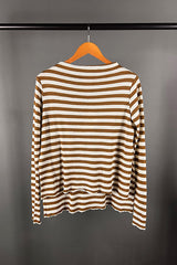 Bronze Stripe High Split Merino Wool Top