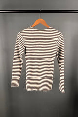 By Basics Earth Striped Scooped Neck Top