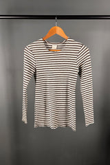 By Basics Earth Striped Scooped Neck Top