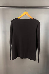 Black High Split Merino Top