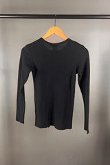 By Basics Black Scooped Neck Merino Top