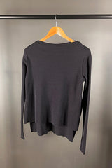 By Basics Charcoal Melange High Split Merino Wool Top