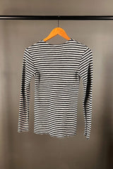 By Basics Charcoal Striped Scooped Neck Top
