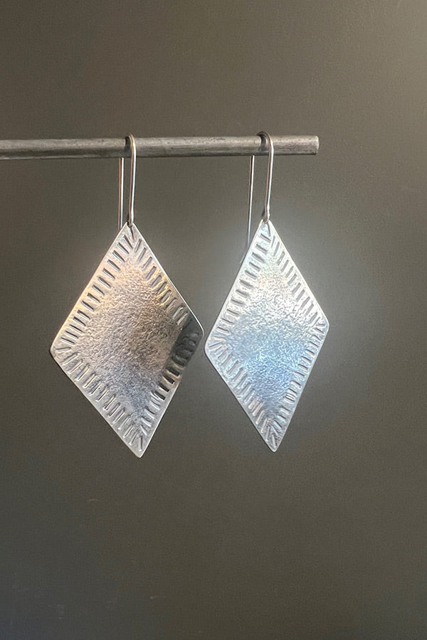 Silver Diamond Earrings