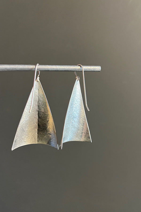 Silver Cone-Shaped Earrings