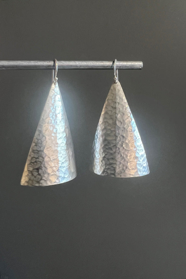 Silver Cone-Shaped Earrings