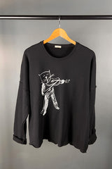 Tzusk Cropped Top with a Violin Cat