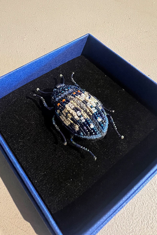 Trovelore Blue Mint Beetle Brooch