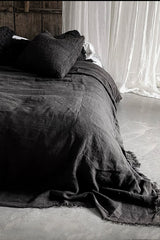 Boem Sabi Charcoal Linen Coverlet