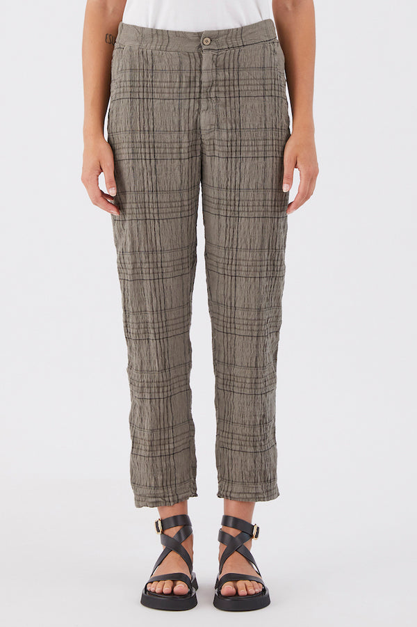 Transit Grey Plaid Linen Pants