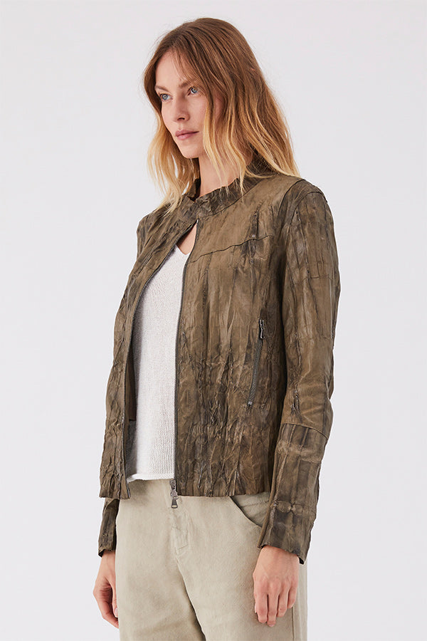 Transit Mud Textural Leather Jacket