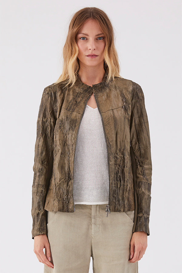 Transit Mud Textural Leather Jacket