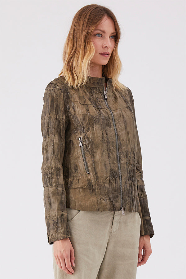 Transit Mud Textural Leather Jacket