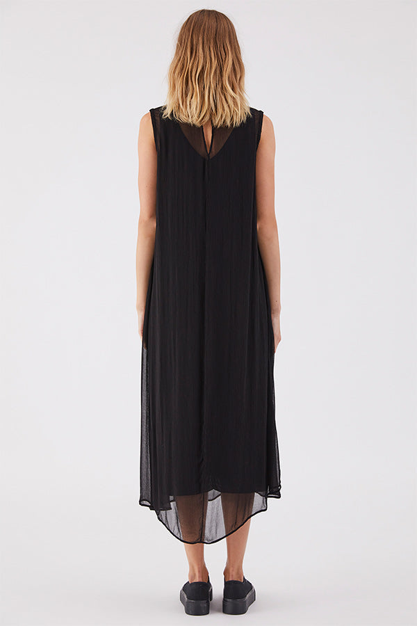 Transit Black Solid Crepe Dress