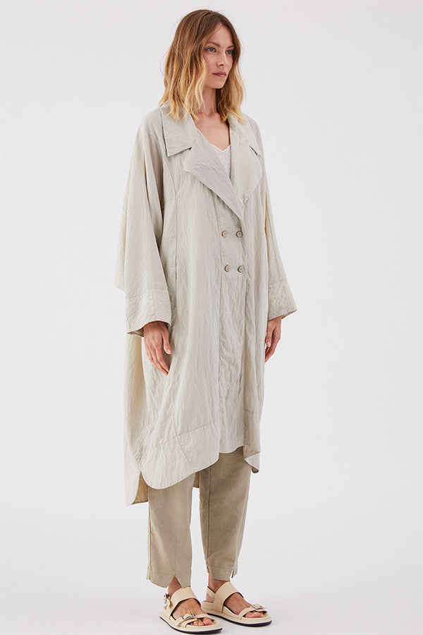 Transit Pearl Grey Silk Button Coat