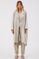 Transit Pearl Grey Silk Button Coat