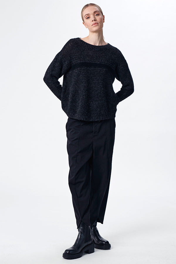 Transit Anthracite Knitted Crew Pullover