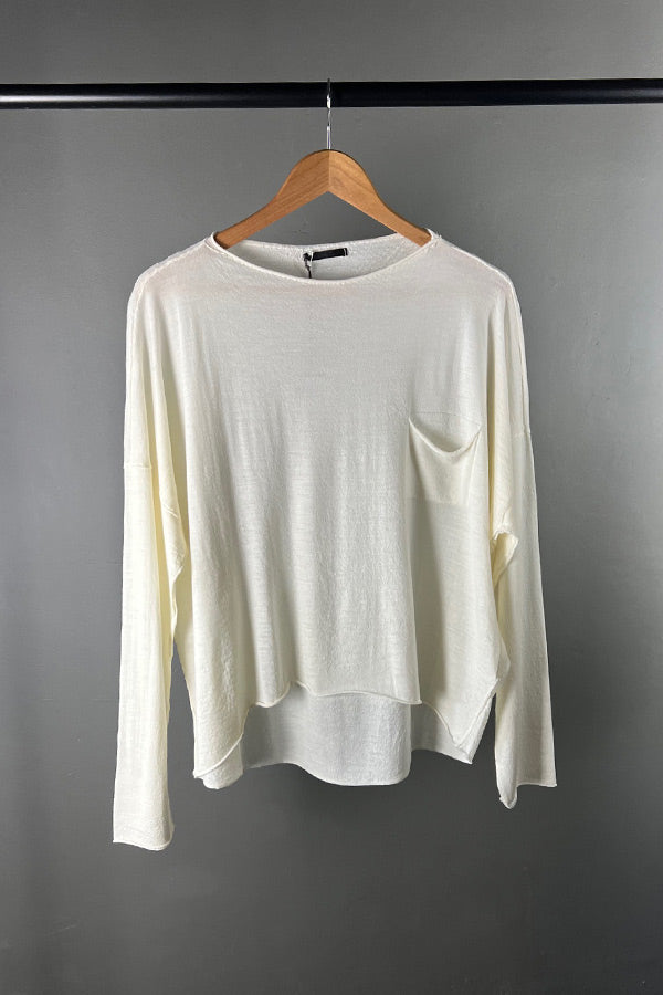 Transit Lightweight Wool top in Milk