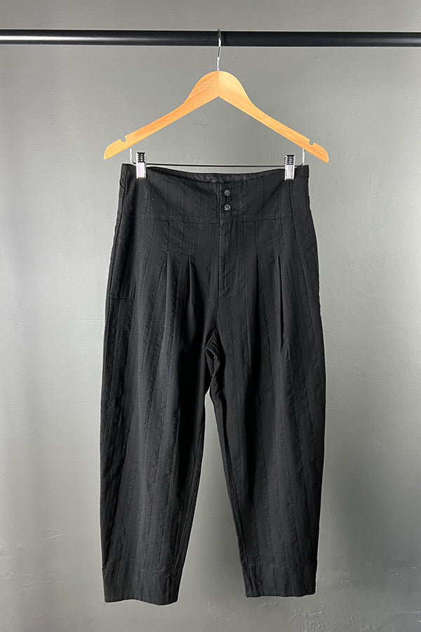 Transit Black Front Pleat Pants