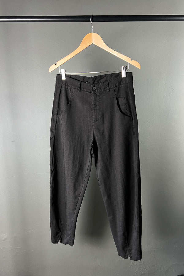 Transit Signature Linen & Wool Pants in Black