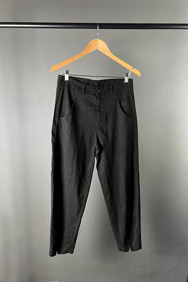 Transit Signature Linen & Wool Pants in Black