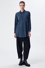 Transit Silk Mix Crepe Shirt in Graphite