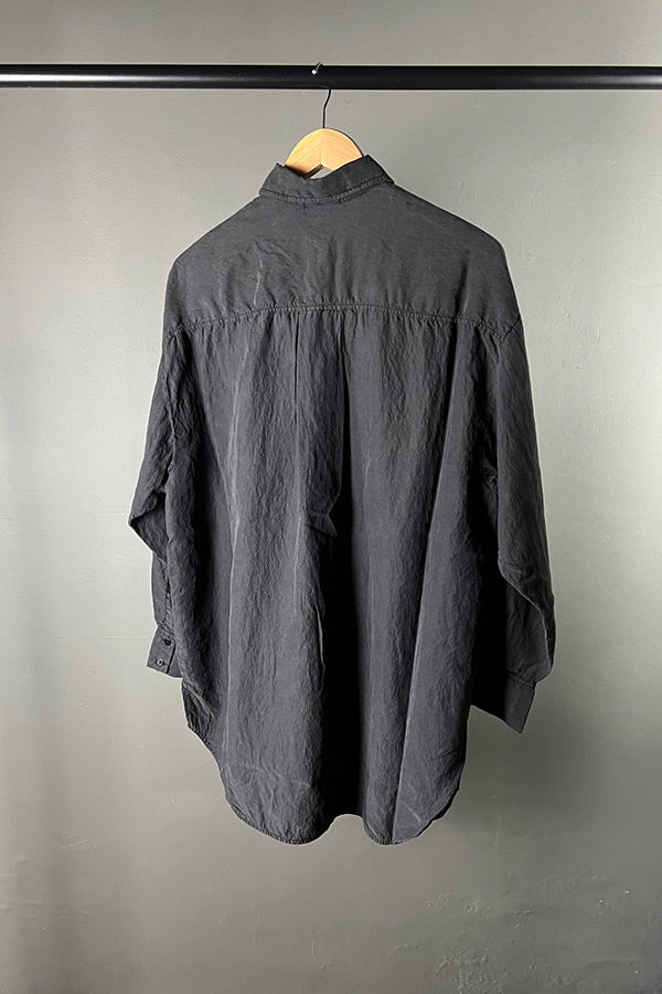 Transit Silk Mix Black Crepe Shirt