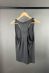 Crossley Sail Linen Singlet in Washed Black