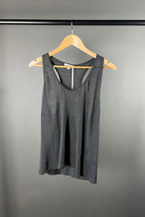 Crossley Sail Linen Singlet in Washed Black
