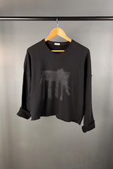 Tzusk Cropped Jumper with Elephant Print