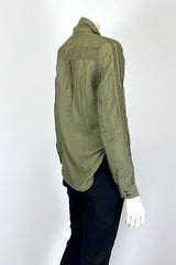 Da Nang Silk Cotton Olive Green Shirt