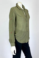 Da Nang Silk Cotton Olive Green Shirt