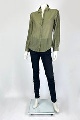 Da Nang Silk Cotton Olive Green Shirt