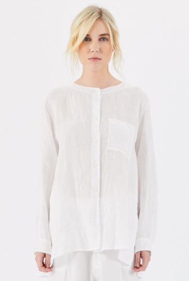 Transit White Relaxed Linen Shirt