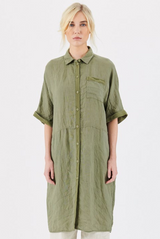 Transit Ivory Linen Shirt Dress