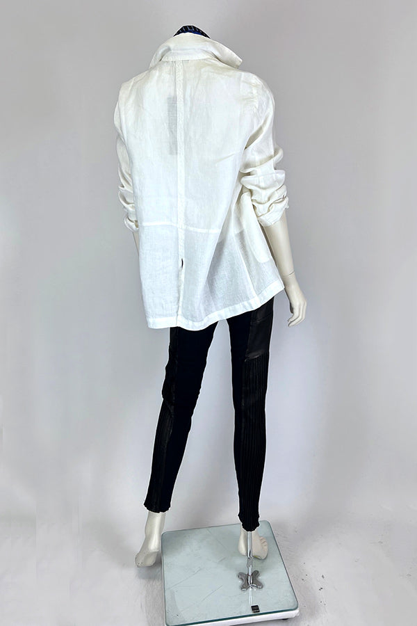 Elemente Clemente White Ambato Linen Blazer