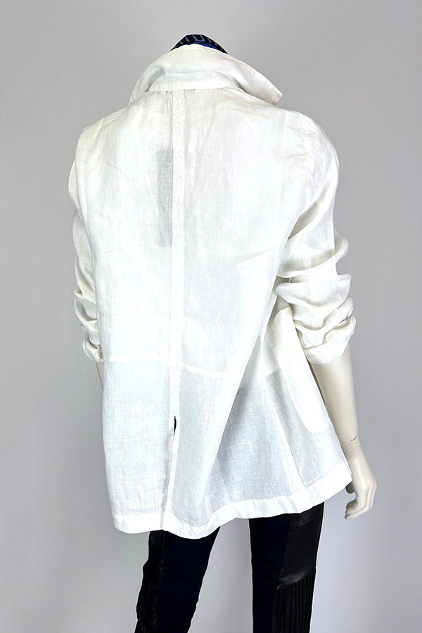 Elemente Clemente White Ambato Linen Blazer