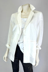 Elemente Clemente White Ambato Linen Blazer