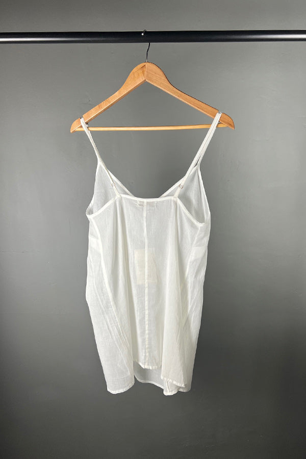 Estilo Emporio Cotton Slip Singlet in White