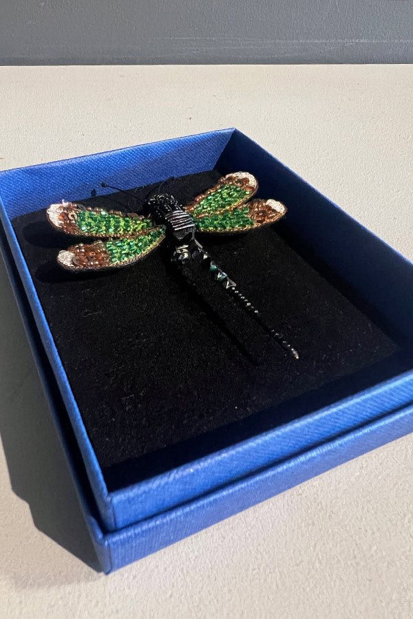 Trovelore Banded Demoiselle Dragonfly Brooch