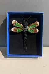 Trovelore Banded Demoiselle Dragonfly Brooch
