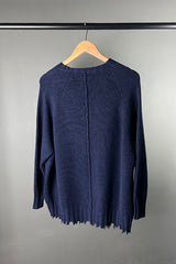 Hannoh Wessel Navy Kiara Cashmere Pullover