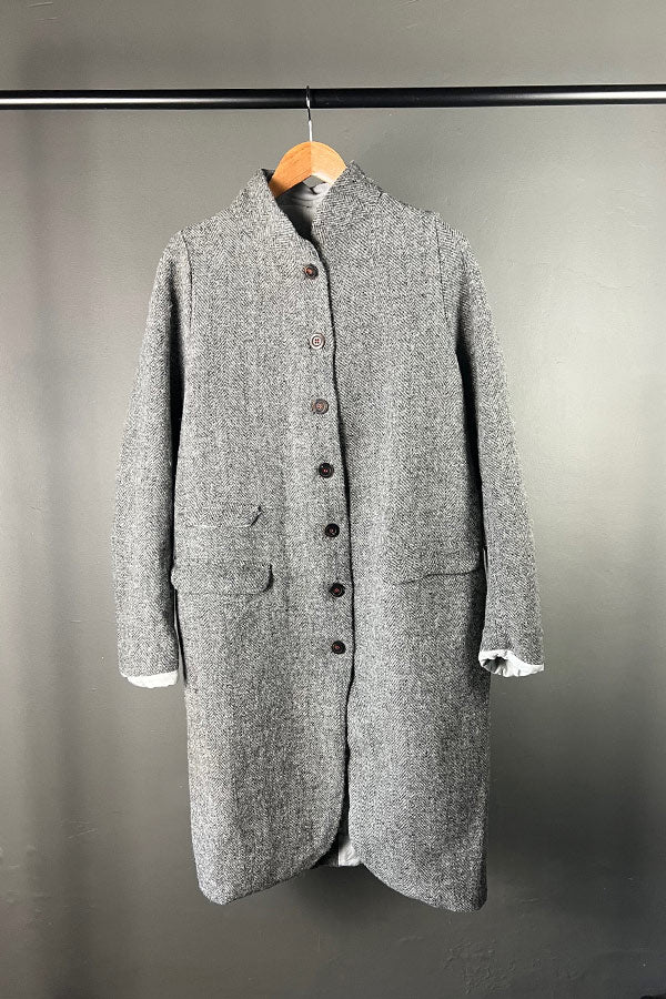 Hannoh Wessel Gray Marika Harris Tweed Woollen Coat