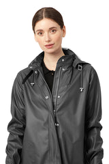 Ilse Jacobsen Black Raincoat with Detachable Hood