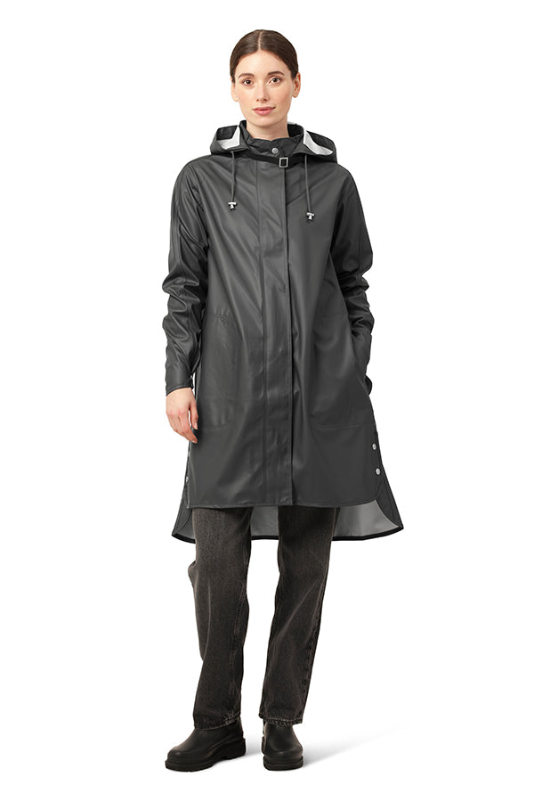 Ilse Jacobsen Black Raincoat with Detachable Hood